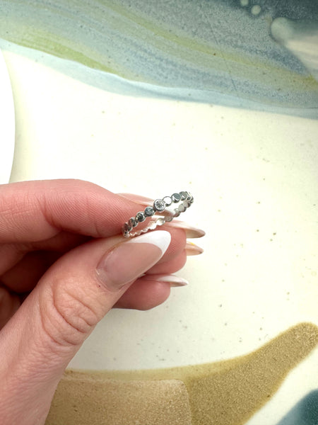 2mm Gemstone Dot  Ring