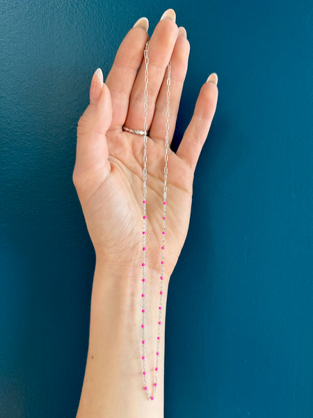 Sterling Silver Enamel Layering Chain