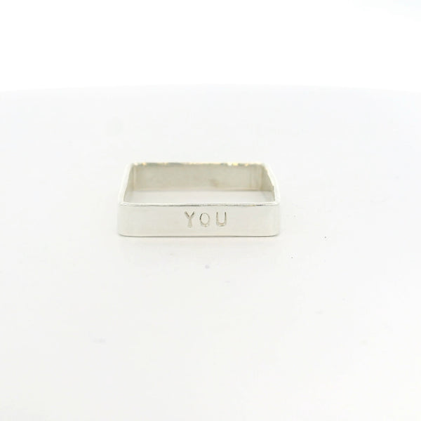 4mm Square "IT,OFF,YOU,YEAH" Ring