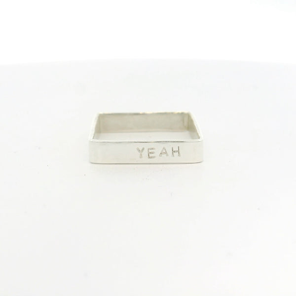 4mm Square "IT,OFF,YOU,YEAH" Ring
