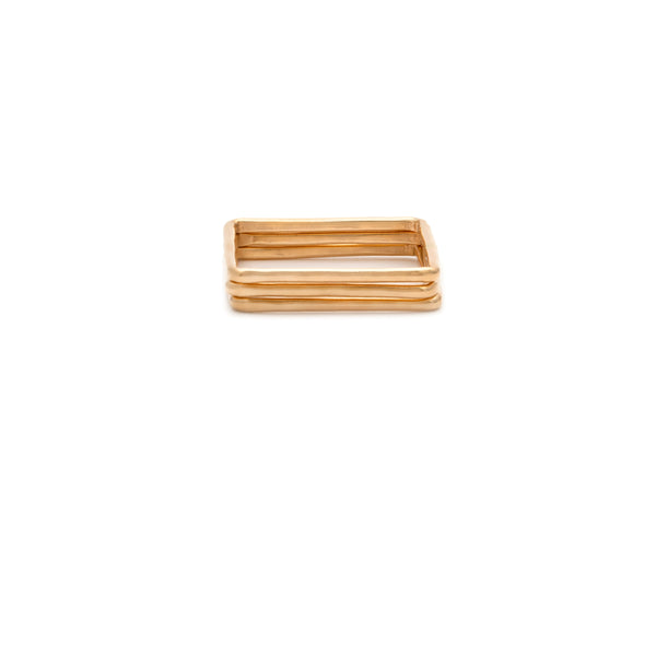Square Stackers - Gold Filled