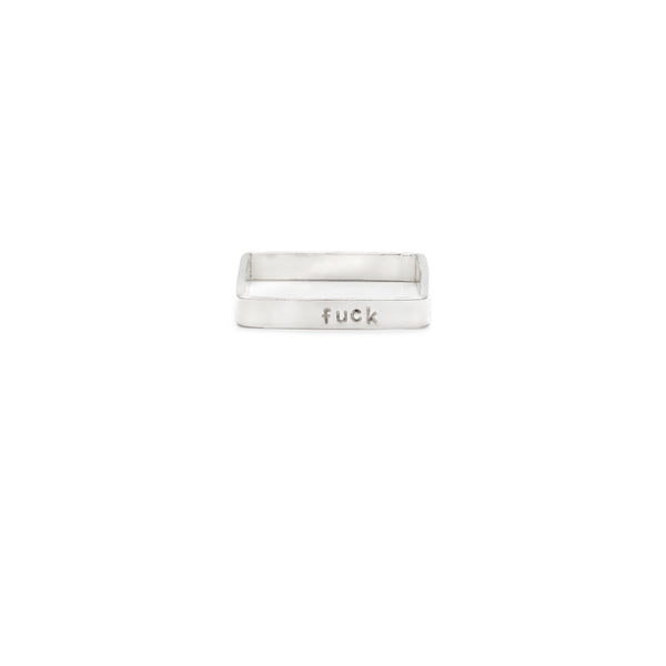 3mm Square "fuck" Ring