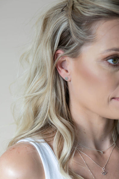 Micro Dot Studs - Brushed