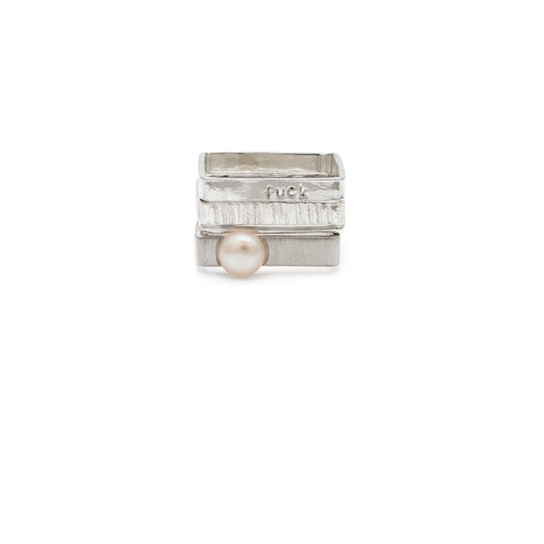 3mm Square "fuck" Ring