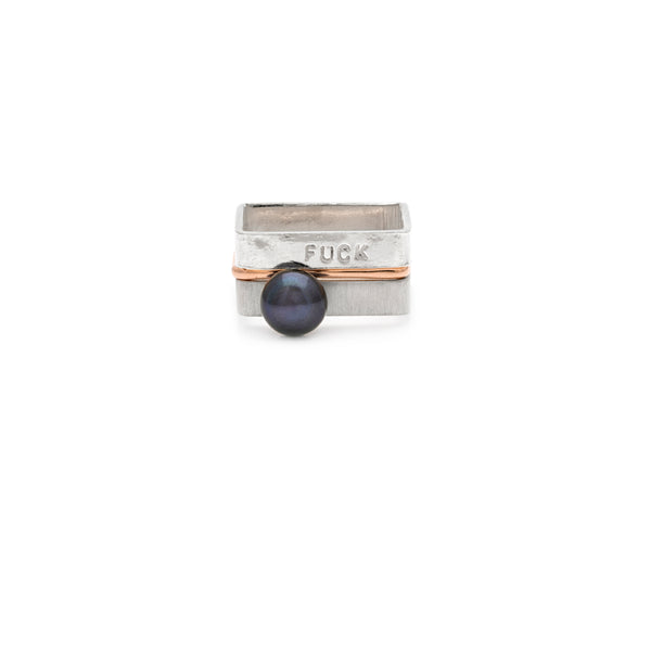 4mm Square "FUCK" Ring
