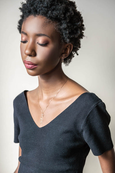 14k Gold Fuck Necklace