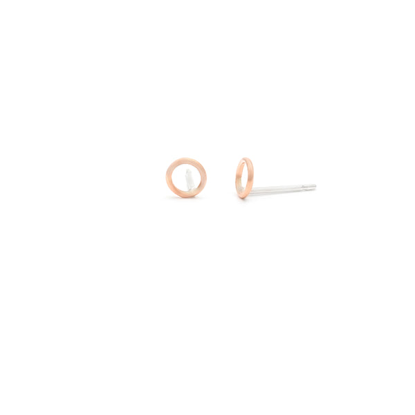 Tiny Rose Gold Circle Studs