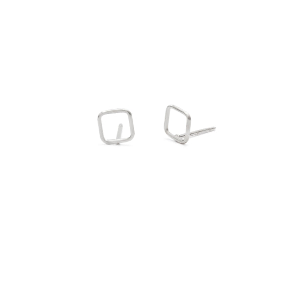 Tiny Silver Square Studs
