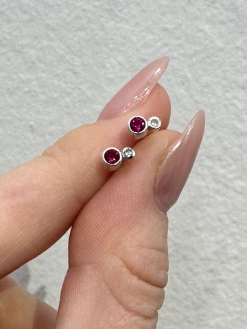 2-stone earrings Ruby