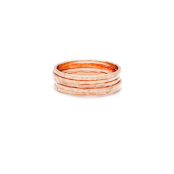 Simple Stackers - Rose Gold Filled Hammered