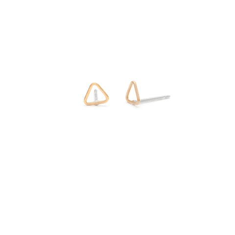 Tiny Gold Triangle Studs